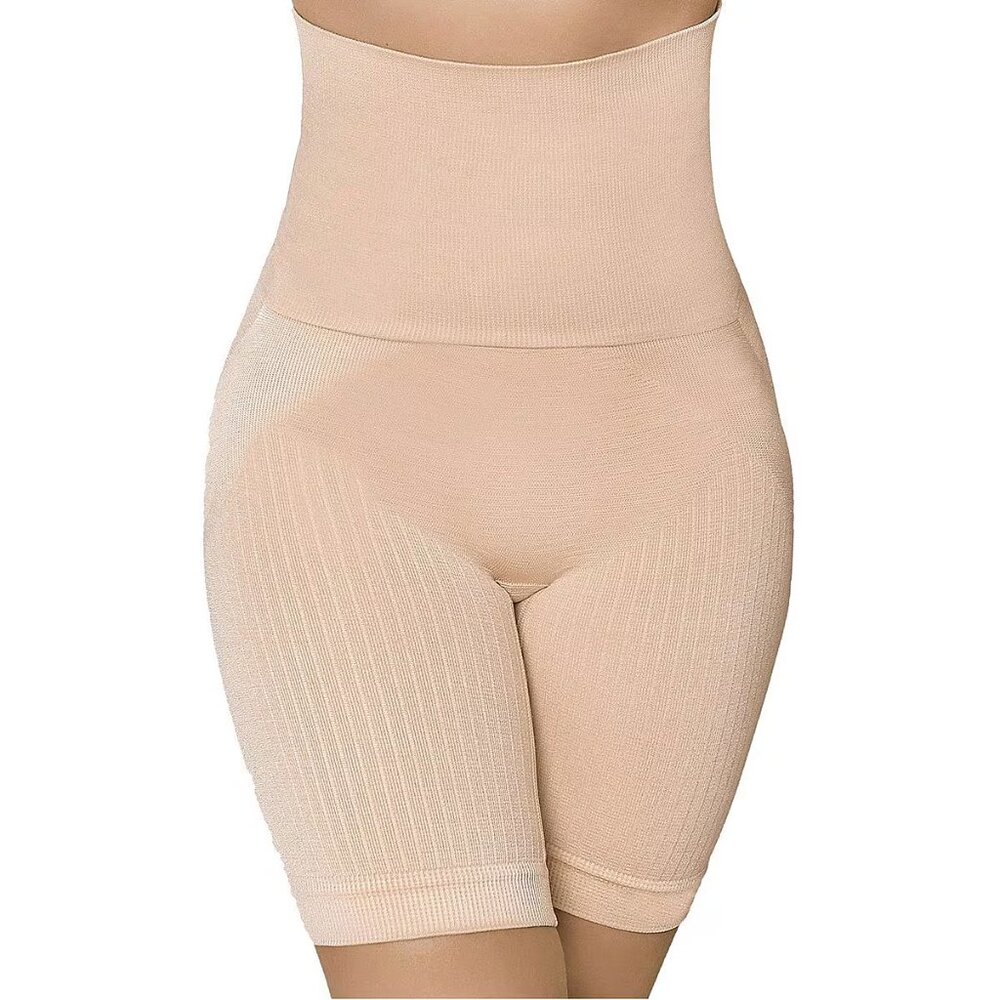Sankom Patent Mid-Thigh Shaper with Cooling Fibers - XS , Beige
